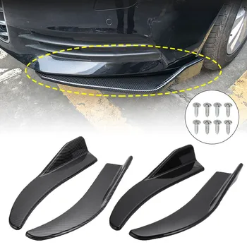 1 Paar Universaalne Must/Auto süsinikkiust Ekraan Auto Kaitseraua Spoiler front lip kokkupõrke-Mõeldud Mercedes-Benz Tesla Volkswagen