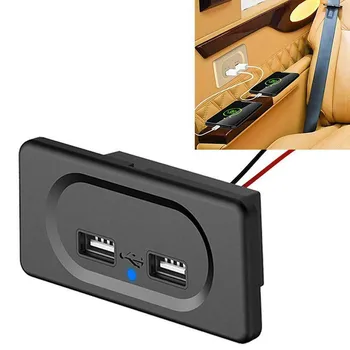 1 Töö autolaadija dc5v/3.1 Dual USB-Pordid Laadija Pistikupesa Sinine LED Indikaator 12 V Auto, Paadi RV RV 2022