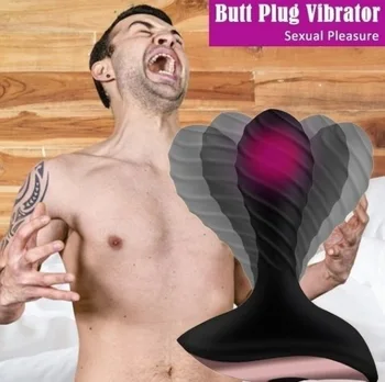 10 Vibratsiooni Režiimid Eesnäärme Massager Vibraator Pöörlevate Silikoonist Pehme Mees Anal Plug Täiskasvanud Sugu Mänguasjad Meeste Stimulaator