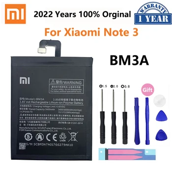 100% Originaal Xiao Mi Telefoni Aku BM3A Jaoks Xiaomi Märkus 3 Note3 Asendamine 3400mAh Telefoni Akud Bateria