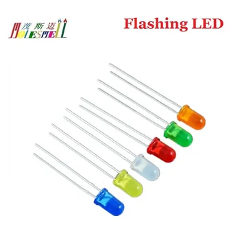 1000pcs 5mm Ring Flash LED Hajutatud Punane Kollane Sinine Roheline Valge-Oranž Vilkuv Led-Dioodide Valguse Lamp