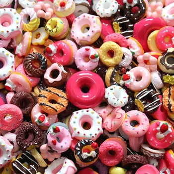 10tk Armas Mini Candy Donut Leib Nukk Toidu Skaala Nukumaja Kääbus Kook Tarvikud Kodus Käsitöö Kook Decor Köök Lapsed Mänguasjad