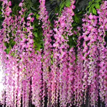 12 tükki Kunstlik pulm teenetemärgi võltsitud lill wisteria lill lilla-valge branch disain DIY lille pulm arch pool