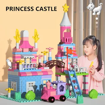 174PCS Tüdrukud Princess Castle ehitusplokid Assamblee Tellised Sõbrad Roosa Unistus Loovust Haridus Mänguasjad Lastele Alusplaat