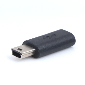 1Pc x Adapter Micro-USB-Sisend+Väljund, Mini USB-Micro USB Female Mini USB Isane
