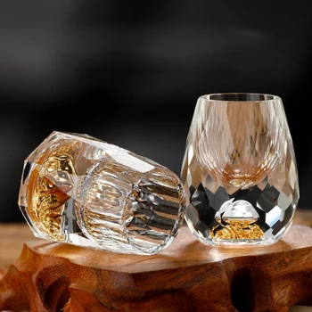 1Set Kristall Klaas Gold Foil Shot Klaasi Viina Klaasi Kodus High-End Vein Set kahe Klaasi Veini ja Tassi Koju Baar Likööri Tassi