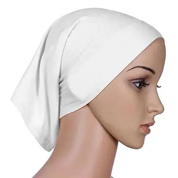1tk Elastne Puuvill Turban Müts Tahked Värvi Naiste Sooja Talve Headscarf Kapoti Sisemine Hijabs ühise Põllumajanduspoliitika Moslemi Hijab Femme Wrap Pea шапка