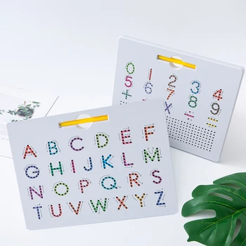 2 In 1 Magnet joonestuslaud Montessori Hariduslik Mänguasi Lastele Tähestikku Number Jälgimise Juhatuse Õppe ABC Koolieelsete Kingitused