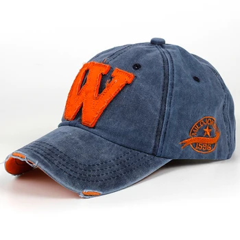 2019 uus puuvillane täht W Baseball Cap retro väljas sport mütsid naiste luu gorras kaardus paigaldatud pestud vintage isa mütsid meestele