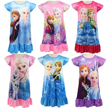 2021 Disney Printsess Tüdrukud Dress Suve Riideid Lastele Riideid, Külmutatud 2 Anna Elsa Laste Pidžaama Sünnipäeva Casual Kostüüm 3 8Y