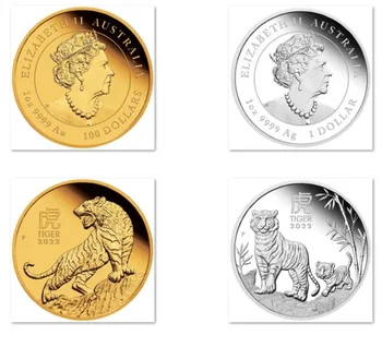 2022 Aasta Tiger mälestusmünte kuldmünt Austraalia hõbemünt Mälestus Medallion Müntide Kollektsiooni