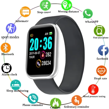 2022 Originaal Y68 Smart Watch Süda Monitor Fitness Veekindel Sport Smartwatch Android iPhone Naiste D20 Pro PK Huawei GT2