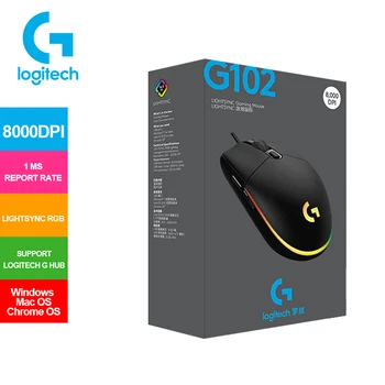 2022 Uusim Logitech G102 LIGHTSYNC Gaming Mouse, millel Streamer Mõju 8000 DPI Uus täiendus 2 Põlvkonna Sülearvuti PC-Hiire Mäng