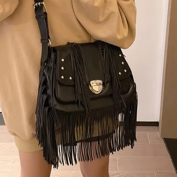 2022Autumn Talve Uus Disain Tutid PU Nahast õlakott, Y2K Must Vintage Messenger Bag Naiste Kaenla all Kott Bolsa Feminina