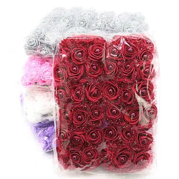 24/72Pcs 3cm Kunstlik Vaht Rose Pearl Võltsitud Lille Kimp Kodu Pulmi, Sünnipäeva Decor Valentine Kingitused DIY Käsitöö