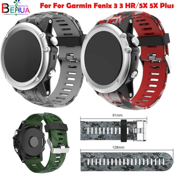 26mm Silikoon Sport Watchband Eest Garmin Fenix 7x 6x 3 3 HR Käepaela Eest Garmin Fenix 5X 5X pluss Asendamine Trükitud muster