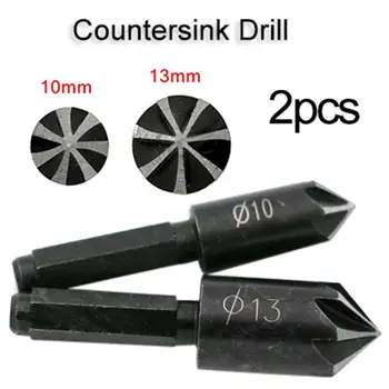 2TK 7 Flööt Countersink Drill Bit Must Kõrge Süsinikusisaldusega Terasest Hex Countersink Igav Kogum, Puit, Metall Kiire Muutus Drill Bit J3