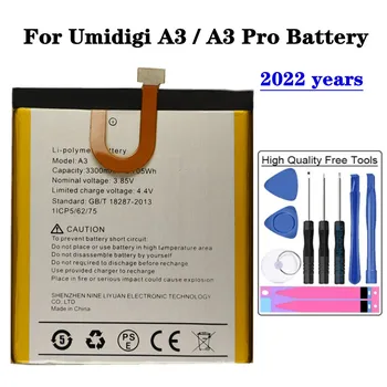 3300mAh Aku UMI Umidigi A3 / A3 Pro A3Pro mobiiltelefoni Asendamine Backup Batteria Kõrge Kvaliteedi Li-polümeer Akud +Tool