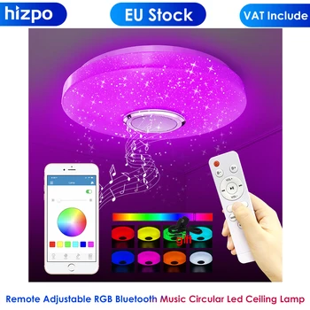 36W 60W Remote Reguleeritav RGB Bluetooth Muusika Ümmarguse Led Lakke Lamp Magamistuba Valgustus Soe Valge Külm Sise-elutuba