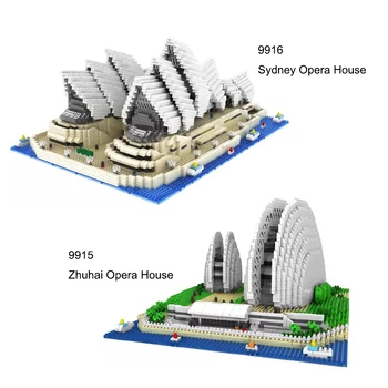 3962Pcs Mini Arhitektuur Austraalias Sydney Opera House ZhuiHai Opera Mirco Block Set DIY Lapsed Hoone Telliskivi Mänguasi 9916