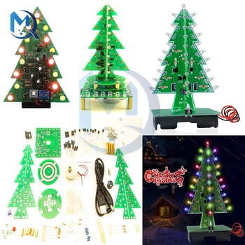 3D LED Jõulud Decor Puu Värviline Pööratav Flash Christmas Tree Osad Kit LED Light Circuit Board Moodul DIY Mõõtmelised
