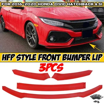 3x Auto esistange Lip Body Kit Spoiler Splitter Difuusor Kaitse Kilpi Huule Honda Jaoks Civic Luukpära & Si 2016-2020