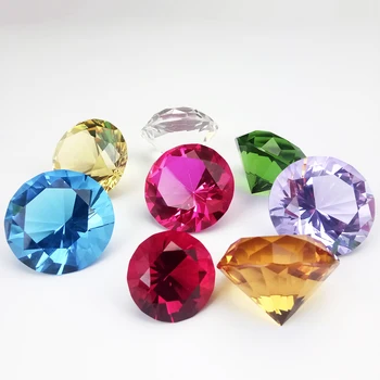 40mm Segatud Värv, Kristall Teemant 1tk Päike Püüdjate Klaas Diamond Kirjapressi Home Decor Kaunistused