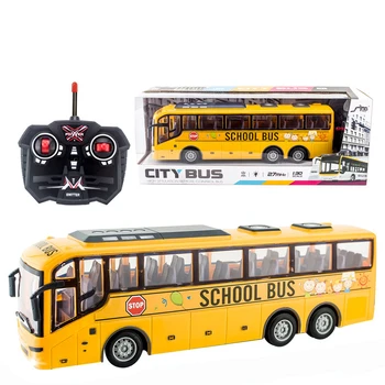 4CH Elektri-Juhtmeta Kaugjuhtimispult Bussi Kerge Simulatsiooni School Bus Tour Bus Mudeli Mänguasi