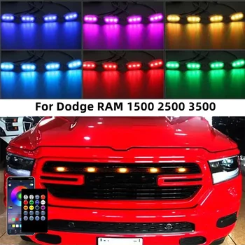 5 Tk Esi-Kaitseraua Iluvõre Grill Kapuuts Kollane LED Tuled Dodge RAM 1500 2500 3500 Auto Väliselt Dekoratiivsed Tuled