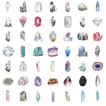 50tk Cartoon Gemstone Crystal Kleepsud Kohver Cup Sülearvuti Kirjatarvete Telefon Esteetiline Lapsed Kleebis Scrapbooking Tarvikud