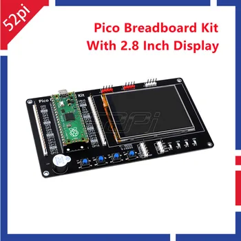 52Pi Vaarika Pi Pico/Pico W Breadboard Komplekt koos 2.8 Tolline Puutetundlik Ekraan LED Indikaator Pardal