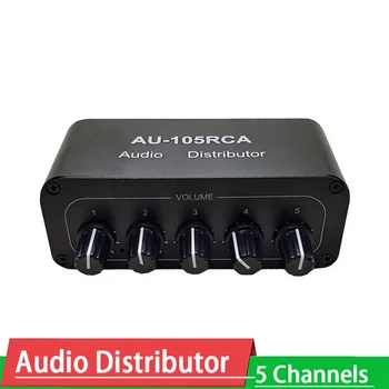 5CH Audio Edasimüüja Stereo Audio Mixer 1 Sisend 5 Väljund RCA splitter NJM4580 Op Amp Võimendi Aktiivne audio