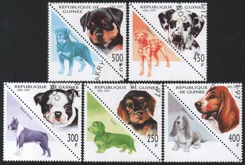 5tk/Set-Guinea Post Margid 1997 Lemmiklooma Koera Tri Angle Kasutada Postitada Märgitud postmarkide Kogumine