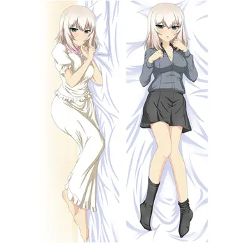 60x180cm Anime GIRLS Und PANZER Padja Kate Saori Takebe Dakimakura Juhul 3D kahepoolne Voodipesu Kallistamine Keha Padjapüür