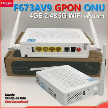 6tk Pack F673AV9 4GE +Hääl +USB-2.4 G& 5G Dual Band WIFI GPON kiudoptilised ONU FTTH inglise Firmware Kasutada ONT AC Valik F673AV9A