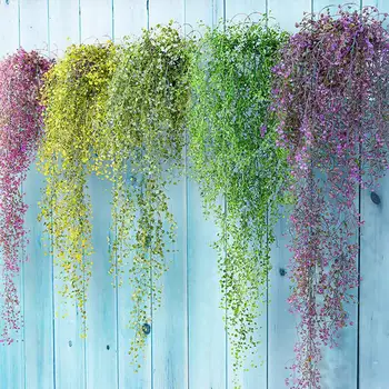 80cm 1TK Kunstlik Võltsitud Silk Flower Viinapuu Aia Kaunistamiseks Rippuvad Vanik Taim Kunstlik Taimed Kodu Aed Pulmad Decor