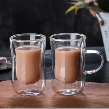 80ml Euroopa Double Coffee Mug kuumuskindel kahe Klaasi Cappuccino Tassi Piima Tassi Mahla Tass Uus Kohvik Asukoht