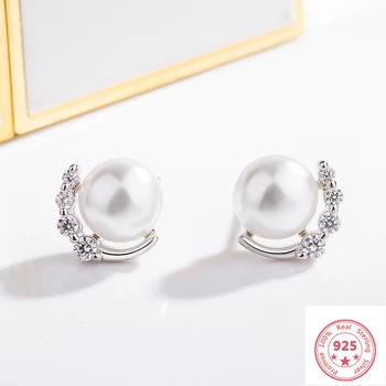 925 Hõbedast Värvi Teemant Kõrvarõngad Naistele Jälitamise Mujer Orecchini Pearl Bizuteria Pulm Gemstone Granaat Stud Kõrvarõngas Ehted