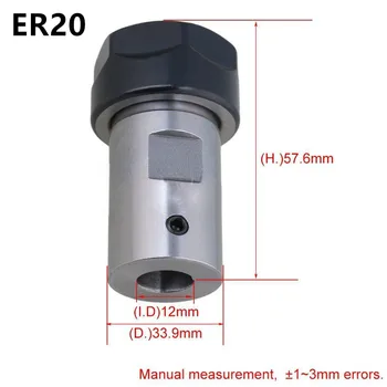 A-tüüpi ER20 12mm Laiendamine Varras Mootori Võlli Padrun Tööriist Omanik CNC Frees-Puuri Clip Asendamine Mistahes Sirge Varre Vahendid