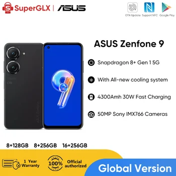 Algne ASUS Zenfone 9 5G Nutitelefon Snapdragon 8+ 1 Gen 120Hz Super AMOLED Ekraan 30W Kiire Laadimine 50MP Peamine Kaamerad Telefon