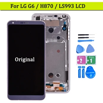 Algne Jaoks LG G6 H870 LCD ekraan, millel on Puutetundlik Digitizer Assamblee LG G6 H870DS H872 LS993 VS998 US997 LCD raami
