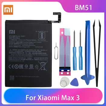 Algne Xiaomi Mi Max3 Max 3 Telefoni Akud BM51 Suure Võimsusega Laetav Telefoni Aku 5500mAh Tasuta Tööriistad Telefon, AKKU