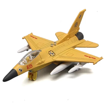 Ameerika F16 herilane sulamist võitleja mudel tagasi valgustus laste sünnipäeva kingitus kollane mudel lennuk