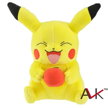 Anime 25cm Naeratav Pikachu Apple Palus Mänguasjad Mood Cartoon Palus Filmid ja TV Brinquedos
