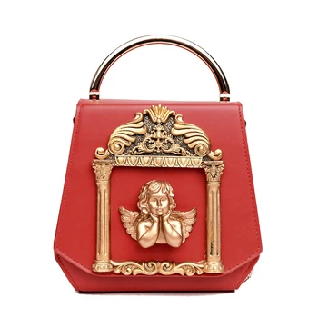 ANNRMYRS Metallist Käepide Koti Barokk-Ingel Naiste Käekotid Luksus PU Nahast õlakott Vintage Ketid Messenger Bag Sac Peamine