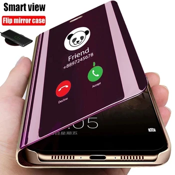 Anti-sügisel Smart Klapp Telefoni Puhul Huawei Mate 10 9 Au 8 P8 P9 P10 Lite Plus 2017 Peegel Seista Täis Ekraani Kaitsev Kate