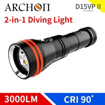 ARCHON D15VP II W21VPII Sukeldumine Video Valgus, Veealune Scuba Diver LED Taskulamp Max 3000 Luumenit Veekindel Laterna USB-Laadimine