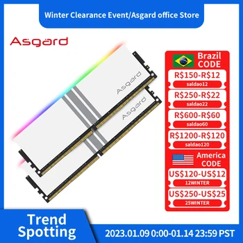Asgard RGB RAM DDR4 Mälu V5 Seeria DDR4 RAM PC Mälu 16GBx2 3200MHz 3600MHz Polar Valge Overclocking Tulemuslikkuse jaoks Töölaual