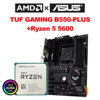 ASUS Uus TUF MÄNGUDE B550M PLUSS Emaplaat + AMD Uus Ryzen 5 5600 CPU Processador AM4 3.5 GHz ja ulatuvad Kuue-Core DDR4 Micro-ATX 128G