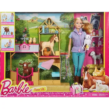 Barbie Mudel Mänguasjad DHB71 Pop Karjääri Talu Loomade Farm Pop & Mänguasja Tarvikud Pet Kleidi Üles Tüdrukute Mänguasjad Sünnipäevaks Mänguasjad Toksiini DHB71